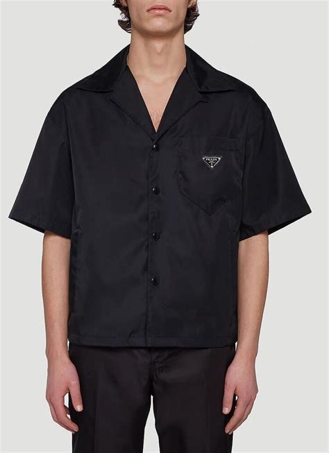 prada women black short sleeve t-shirt|Prada cettire men's shirt.